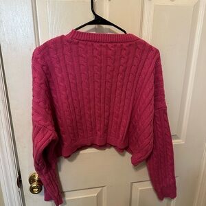 Pink Cable Knit Sweater